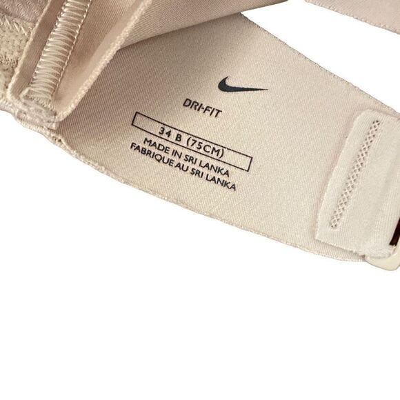 Nike Racerback Sports Bra Adjustable Straps & Back Nude 34B - Picture 3 of 3